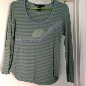 Marc Jacobs long sleeve satin detail and stripes